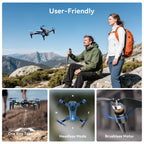 RC Drone with 4K Camera for Adults Kids, Brushless Mini Drone with Headless Mode, RC Quadcopter with Colorful LED Light, 2 Batteries for Beginners