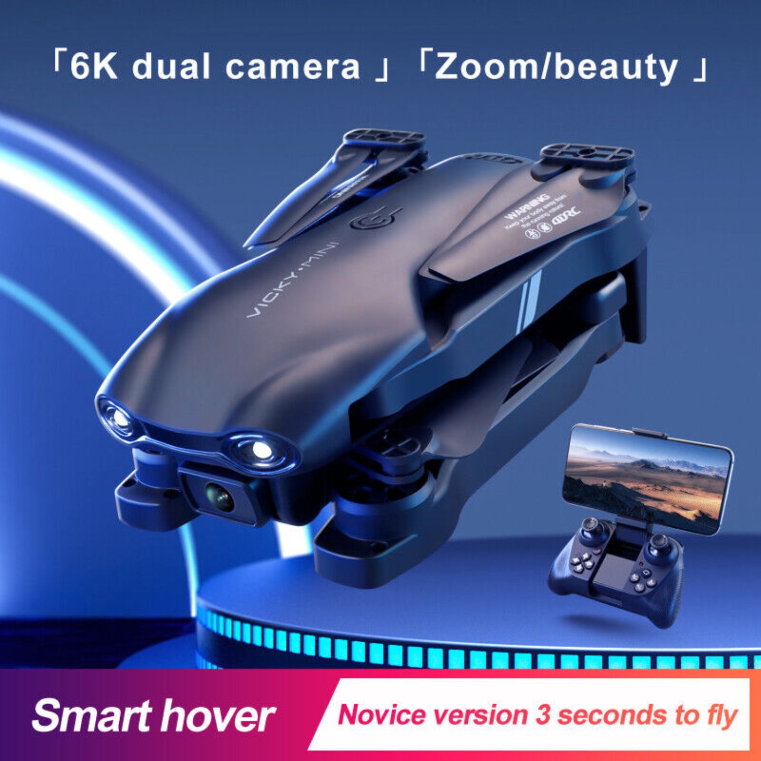 V13 RC Drone 6K HD Dual Camera Wifi FPV Foldable Quadcopter Camera Drone ,2 Battery.Logistics Is Randomly Sent by UPS,USPS,FEDEX