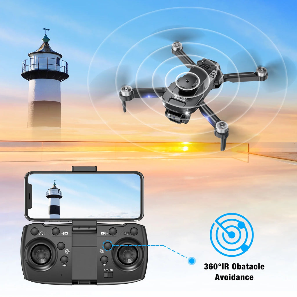 Drones with Camera for Adults 6K, 1080P FPV RC Quadcopter for Kids Beginners with 3 Batteries, Foldable, Brushless Motor, 3D Flips,One Key Take Off/Land, Black