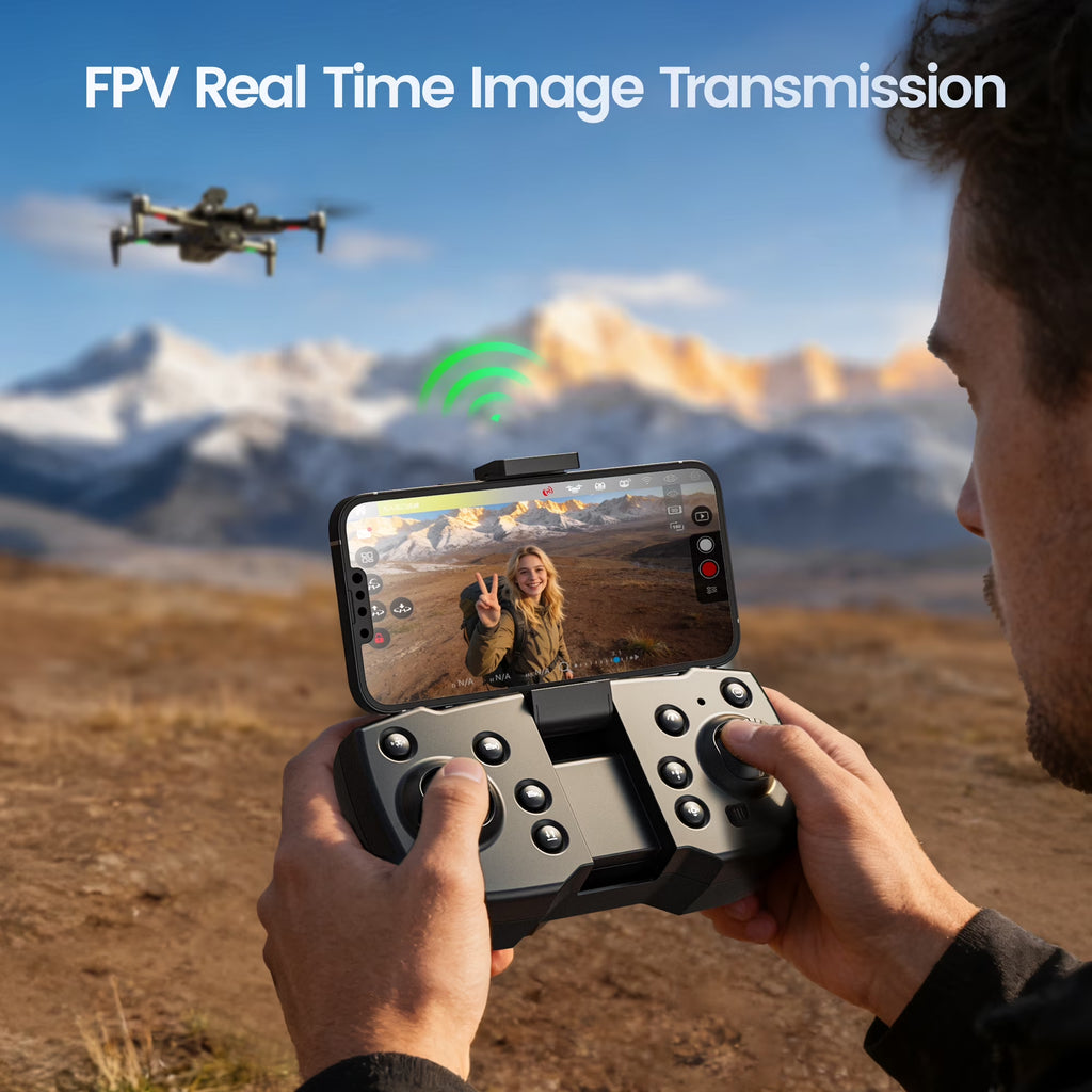 F167 Drone with Camera, Obstacle Avoidance, Brushless Motor, Optical Flow Sensor, 2 Batteries, Black