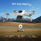 Foldable Drone Built-In LCD Screen on Remote,  L106 GPS Drones with Camera for Adults 4K, Lightweight, under 249G, 2 Batteries, Gray