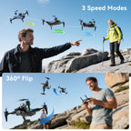 RC Drone with 4K Camera for Adults Kids, Brushless Mini Drone with Headless Mode, RC Quadcopter with Colorful LED Light, 2 Batteries for Beginners