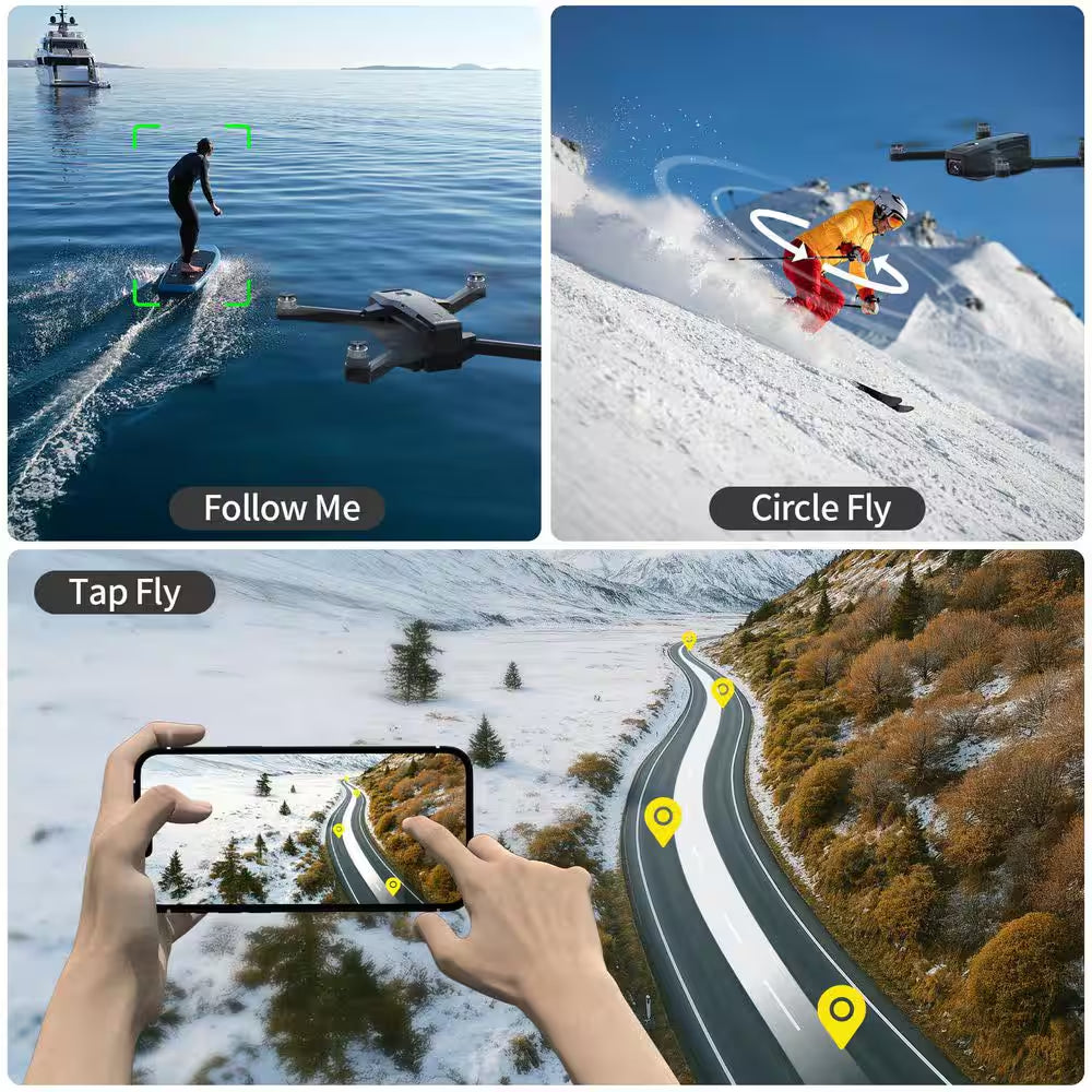 GPS Drone with 4K Camera Foldable Quadcopter FPV Auto Return Home 5G Transmission Adjustable Lens 20 Min Flight