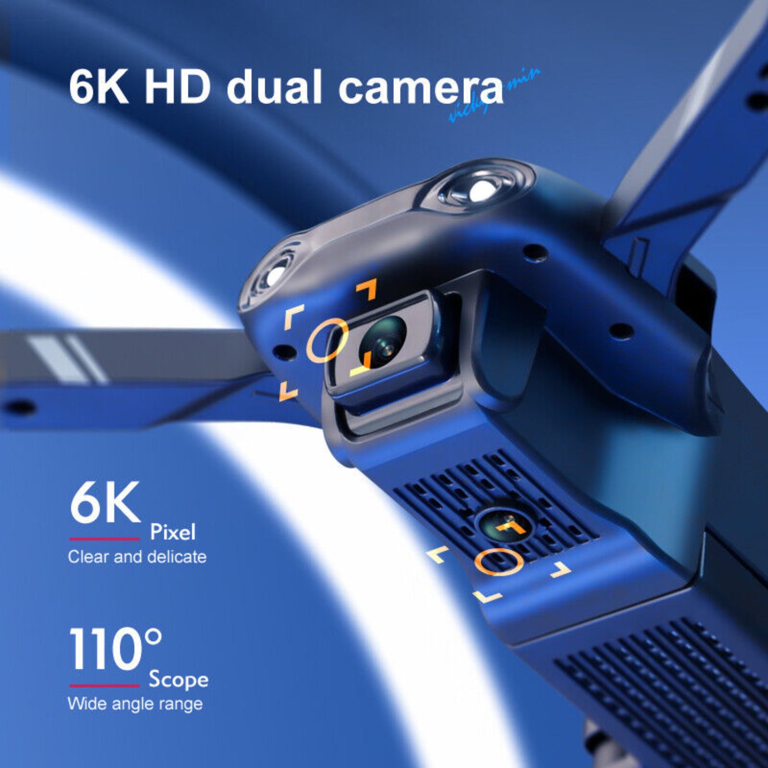 V13 RC Drone 6K HD Dual Camera Wifi FPV Foldable Quadcopter Camera Drone ,2 Battery.Logistics Is Randomly Sent by UPS,USPS,FEDEX