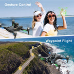 Mini Drone for Kids 8-12, CS15 Foldable Drones with HD Camera, Headless Mode, LED Lights, 2 Batteries, Black