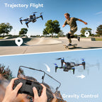RC Drone with 4K Camera for Adults Kids, Brushless Mini Drone with Headless Mode, RC Quadcopter with Colorful LED Light, 2 Batteries for Beginners