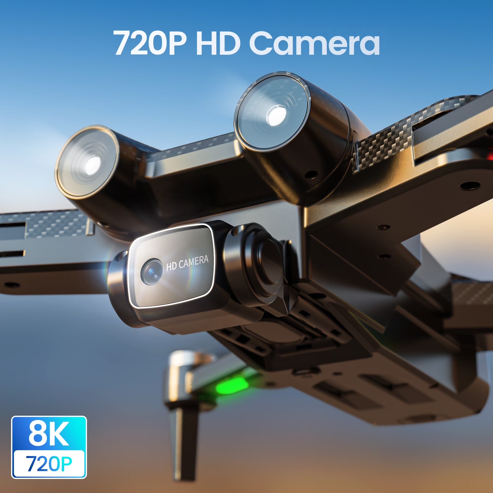 F167 Drone with Camera, Obstacle Avoidance, Brushless Motor, Optical Flow Sensor, 2 Batteries, Black