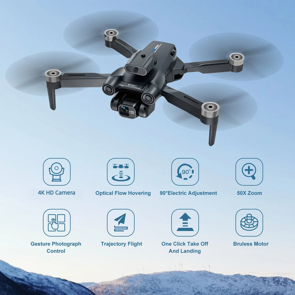 4K FPV Drone with Dual Camera & Brushless Motor, 2 Batteries, Optical Flow, Gesture & Trajectory Control, RC Quadcopter with Carrying Case, Easy to Fly, Great Gift for Beginners,Teens & Adults