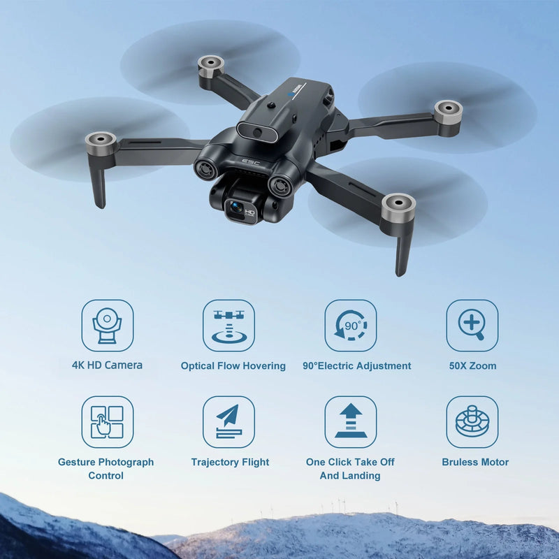 4K FPV Drone with Dual Camera & Brushless Motor, 2 Batteries, Optical Flow, Gesture & Trajectory Control, RC Quadcopter with Carrying Case, Easy to Fly, Great Gift for Beginners,Teens & Adults