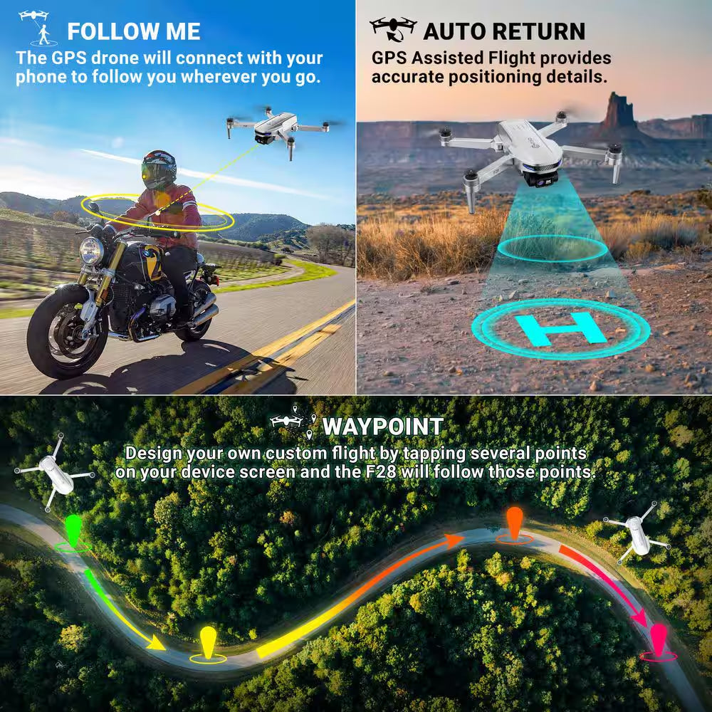 Stratus 2K GPS Drone with Intelligent Flight Modes, 26-Min Flight, Brushless Motors and Carrying Case