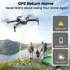 Drones with Camera for Adults 4K,  WF31 GPS Foldable Quadcopter for Beginners with Brushless Motor, 2 Batteries for 50 Min Flight Time, Black
