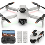 L106 GPS Foldable Drone with 4K UHD Camera for Adults Beginners, Brushless Motor, Outdoor Fun, 2 Batteries, White