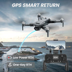 B3-PRO GPS Foldable Drone with 4K HD Camera for Adults, Brushless Motor, 2 Batteries, Black