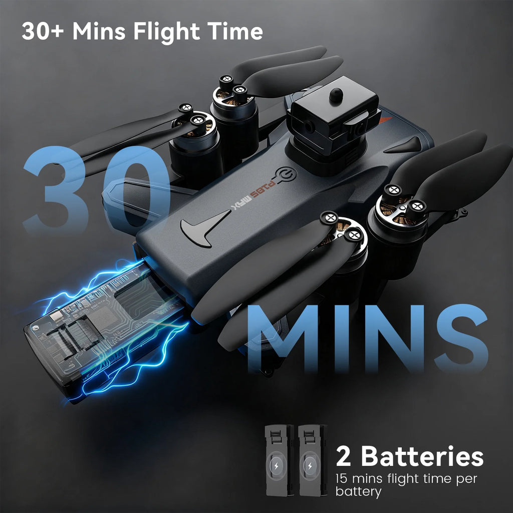 RC Drone with 4K Camera for Adults Kids, Brushless Mini Drone with Headless Mode, RC Quadcopter with Colorful LED Light, 2 Batteries for Beginners