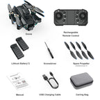 Mini Drone for Kids 8-12, CS15 Foldable Drones with HD Camera, Headless Mode, LED Lights, 2 Batteries, Black