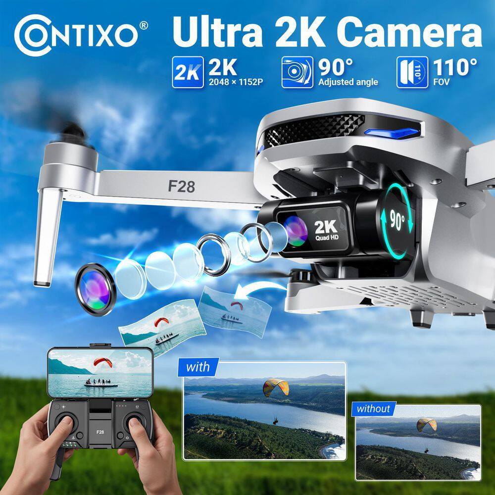 Stratus 2K GPS Drone with Intelligent Flight Modes, 26-Min Flight, Brushless Motors and Carrying Case