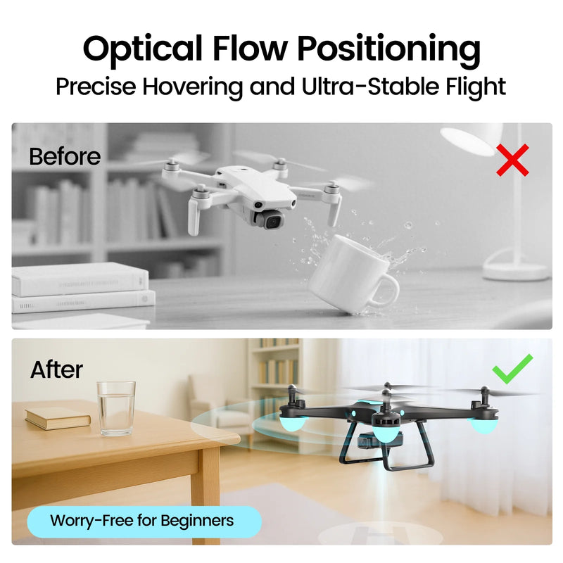 Drones for Kids with 1080P Camera, Lightweight  WF13 Upgraded Quadcopter Beginners, One-Key Takeoff, Optical Flow Hover, 2 Batteries, Black