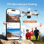 L106 GPS Foldable Drone with 4K UHD Camera for Adults Beginners, Brushless Motor, Outdoor Fun, 2 Batteries, White