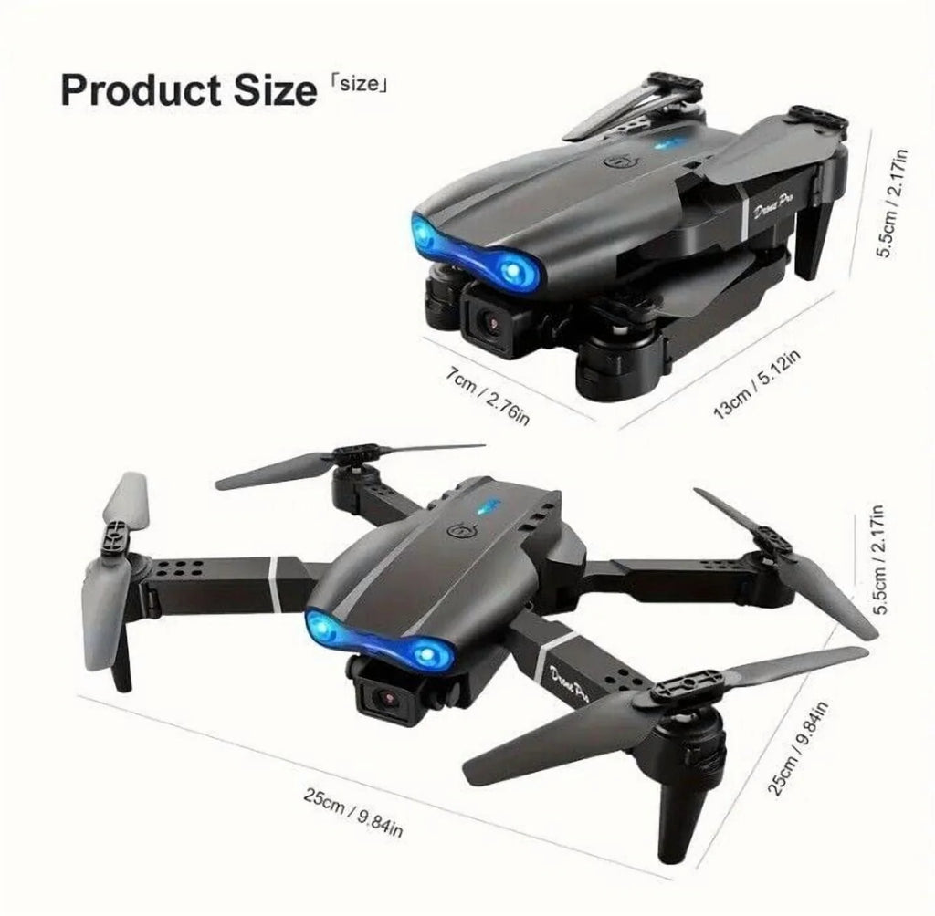 E99 Foldable RC Quadcopter Drone with Camera, Remote Control, 2 Batteries – Easy to Use UAV for Beginners, Perfect Gift for Kids & Men | Indoor & Outdoor