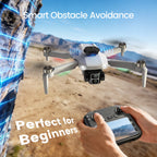 Foldable Drone Built-In LCD Screen on Remote,  L106 GPS Drones with Camera for Adults 4K, Lightweight, under 249G, 2 Batteries, Gray