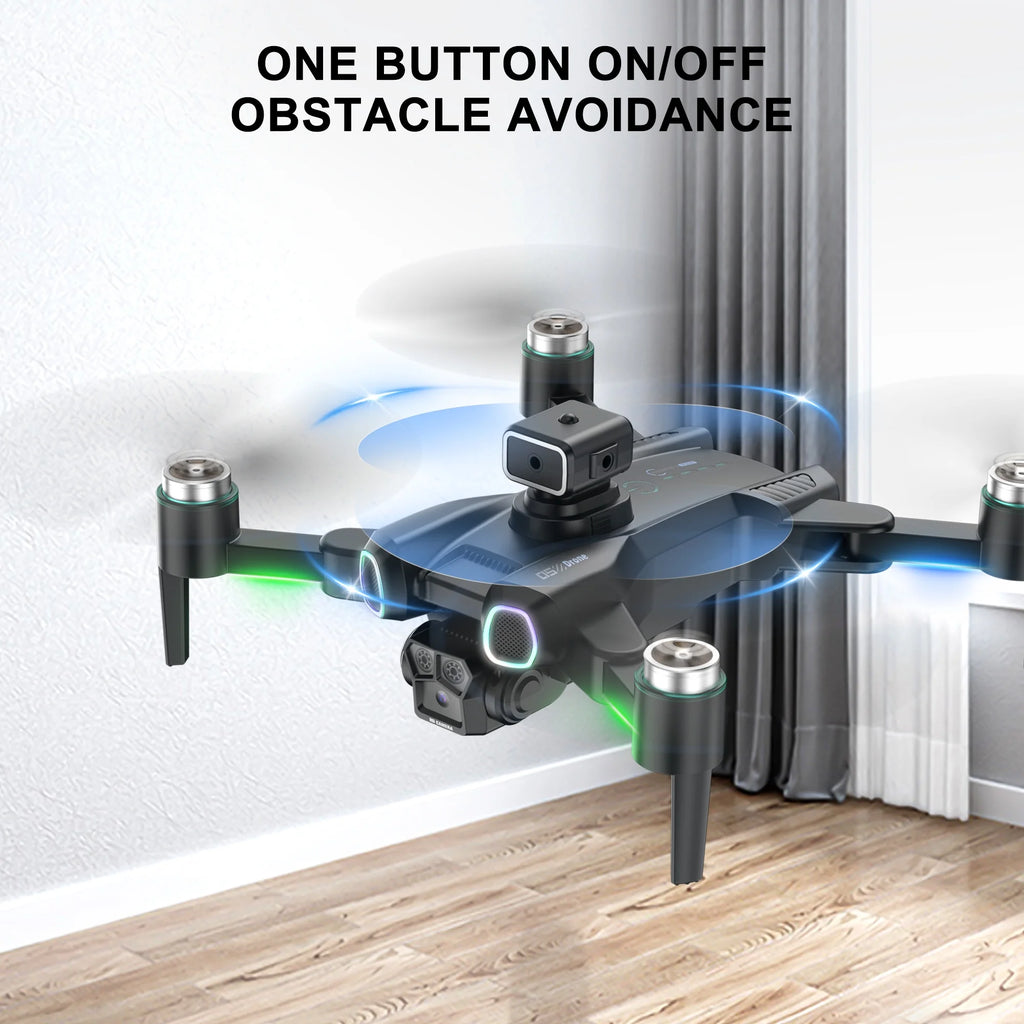 Mini Drone for Kids 8-12, CS15 Foldable Drones with HD Camera, Headless Mode, LED Lights, 2 Batteries, Black