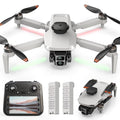Foldable Drone Built-In LCD Screen on Remote,  L106 GPS Drones with Camera for Adults 4K, Lightweight, under 249G, 2 Batteries, Gray