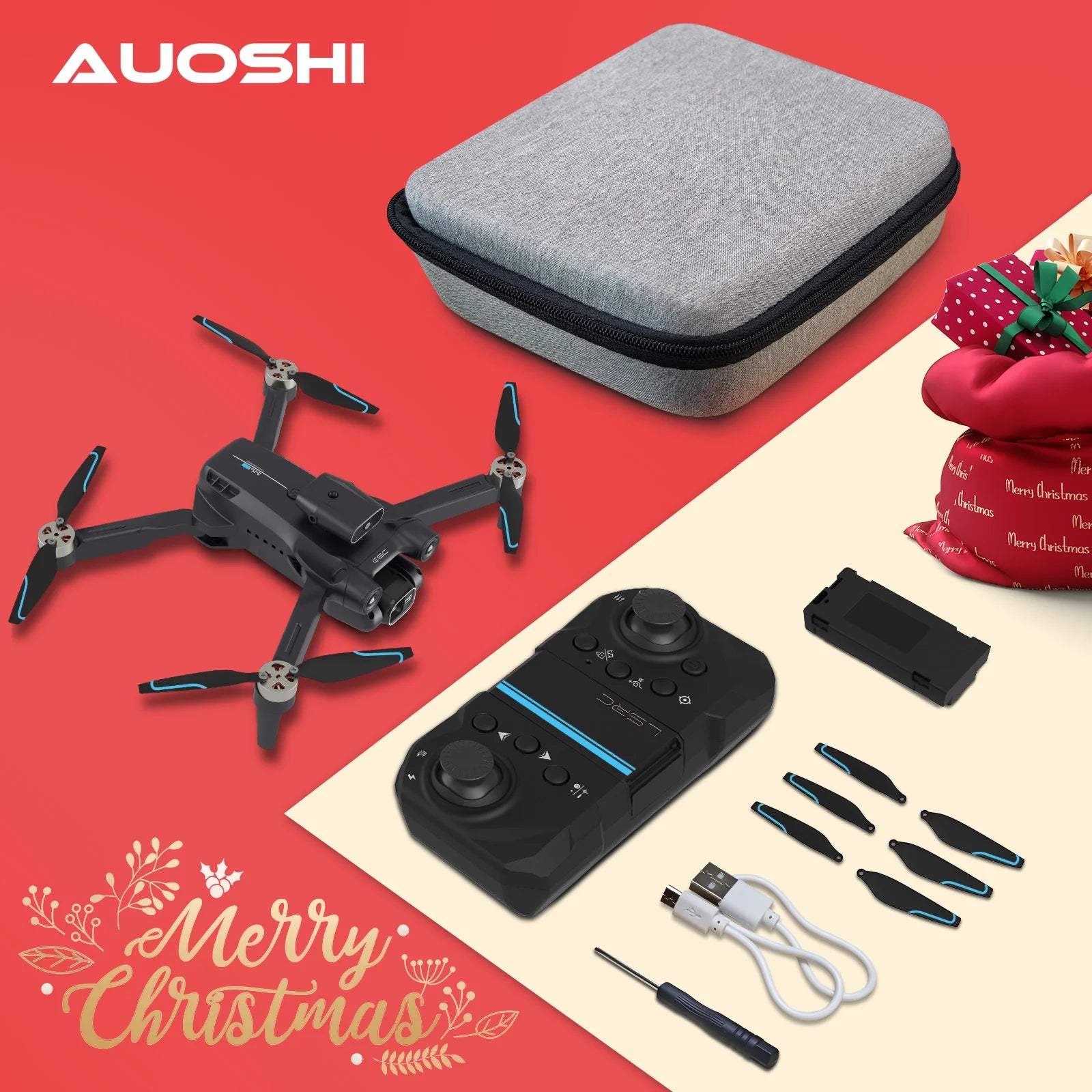 4K FPV Drone with Dual Camera & Brushless Motor, 2 Batteries, Optical Flow, Gesture & Trajectory Control, RC Quadcopter with Carrying Case, Easy to Fly, Great Gift for Beginners,Teens & Adults