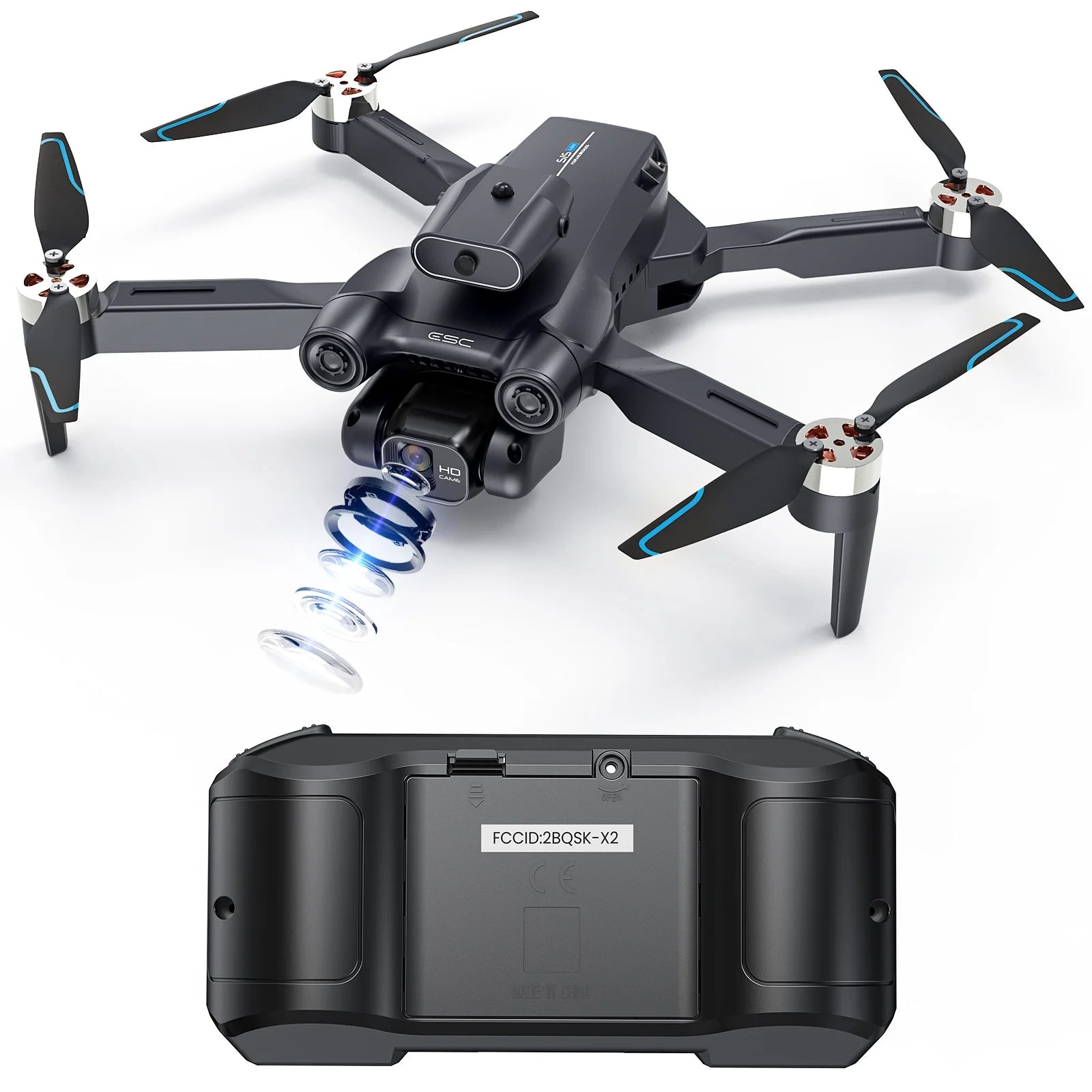 4K FPV Drone with Dual Camera & Brushless Motor, 2 Batteries, Optical Flow, Gesture & Trajectory Control, RC Quadcopter with Carrying Case, Easy to Fly, Great Gift for Beginners,Teens & Adults
