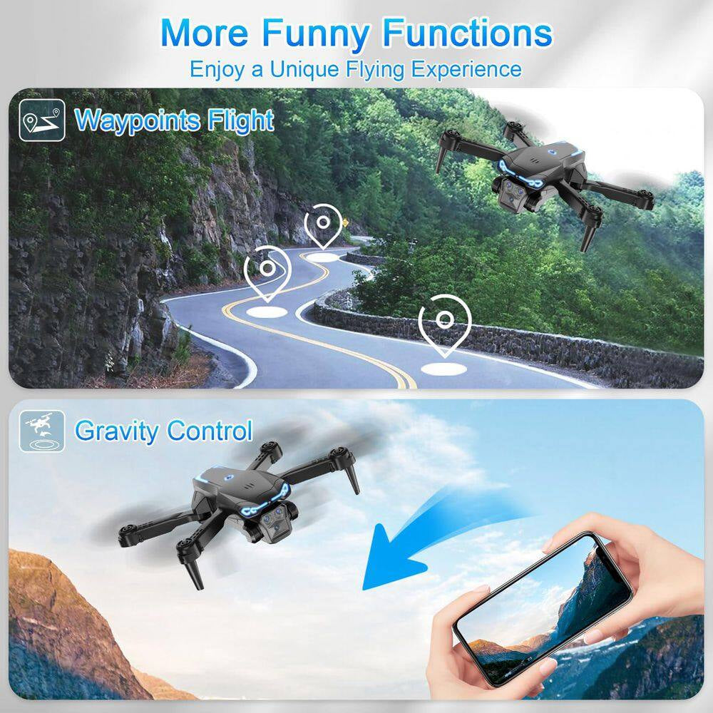 1080P HD Camera FPV Foldable Drone with Altitude Hold 1-Key Take Off/ Landing 3D Flips Headless Mode Speed Adjustment