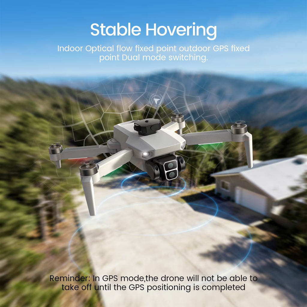 L106 GPS Foldable Drone with 4K UHD Camera for Adults Beginners, Brushless Motor, Outdoor Fun, 2 Batteries, White