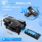 1080P HD Camera FPV Foldable Drone with Altitude Hold 1-Key Take Off/ Landing 3D Flips Headless Mode Speed Adjustment